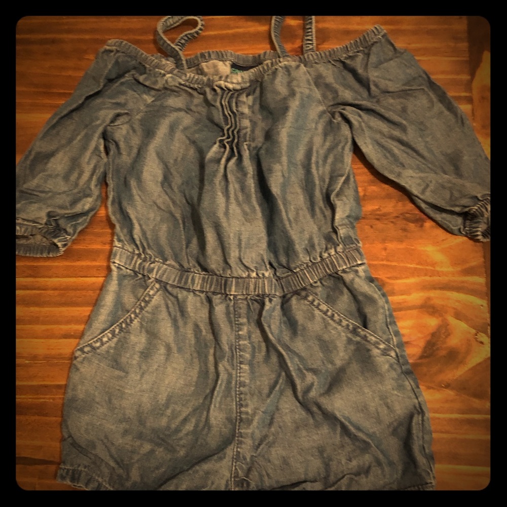 Denim short jumpsuit